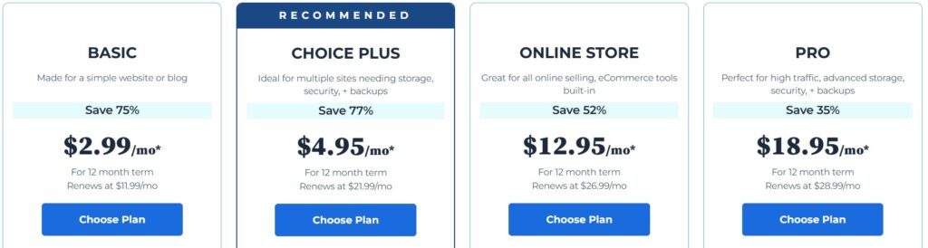 Best Web Hosting for Small Businesses: Bluehost  Pricing